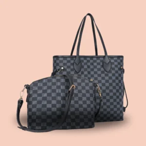CHECKERED TOTE - BLACK