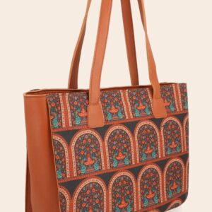 SIDE REXINE CANVAS TOTE 39